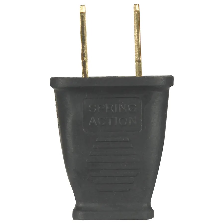 Polarized Plug - Black - 2 Pole - 2 Wire - 15A - 125V
