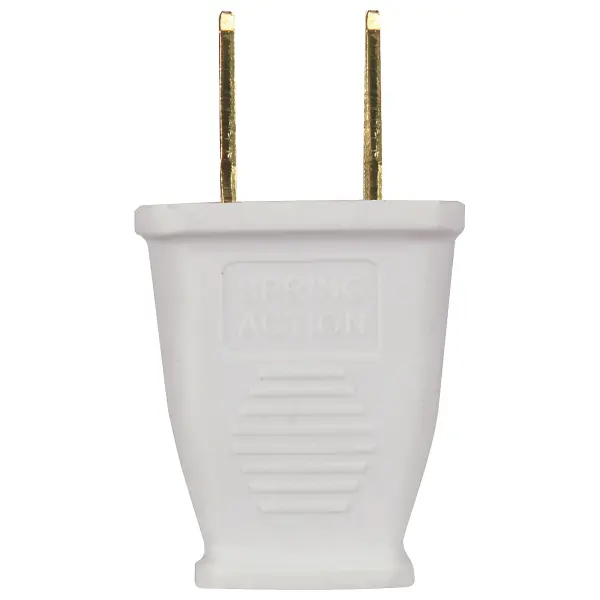 Polarized Plug - White - 2 Pole - 2 Wire - 15A - 125V