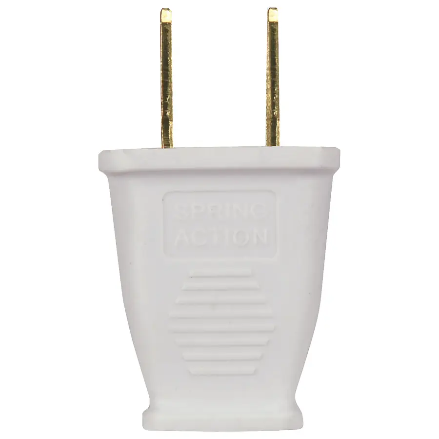 Polarized Plug - White - 2 Pole - 2 Wire - 15A - 125V