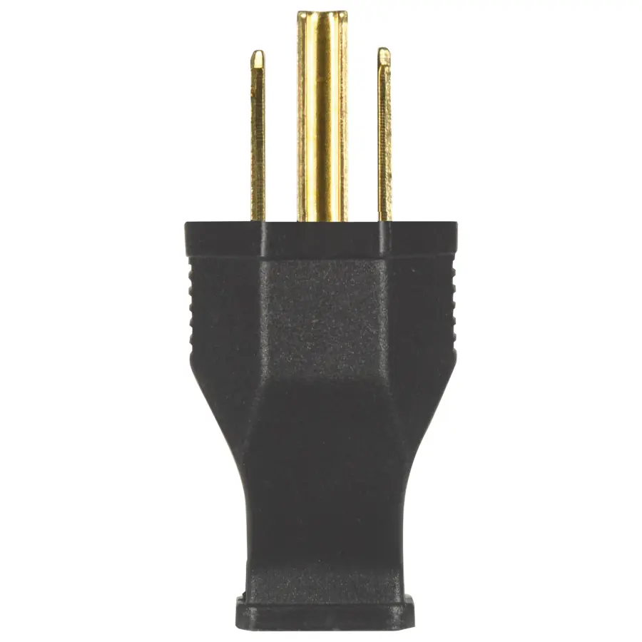 Thermoplastic HD Plug - Black - 2 Pole - 3 Wire And Ground - 15A - 125V - Image 1