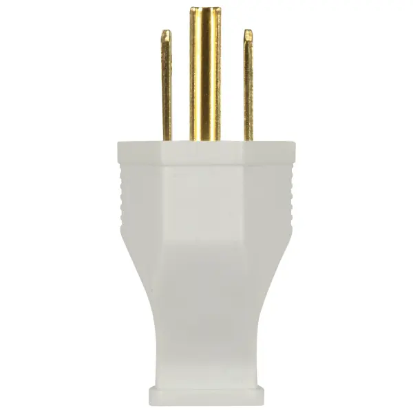 Thermoplastic HD Plug - White - 2 Pole - 3 Wire And Ground - 15A - 125V