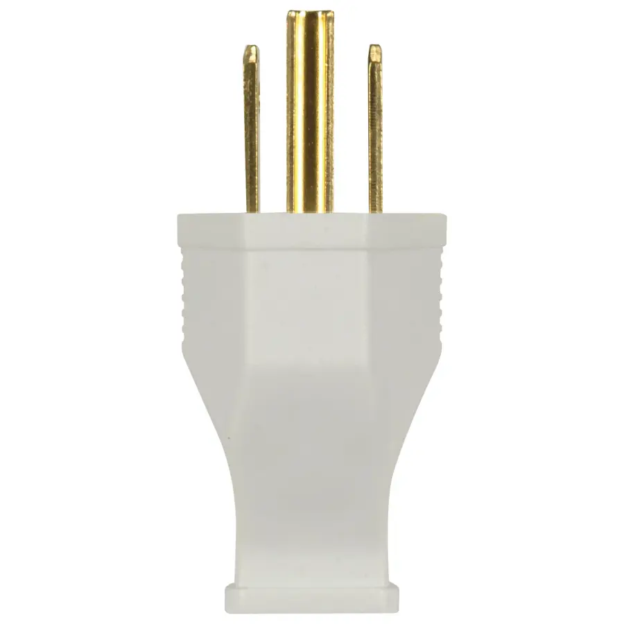 Thermoplastic HD Plug - White - 2 Pole - 3 Wire And Ground - 15A - 125V - Image 1