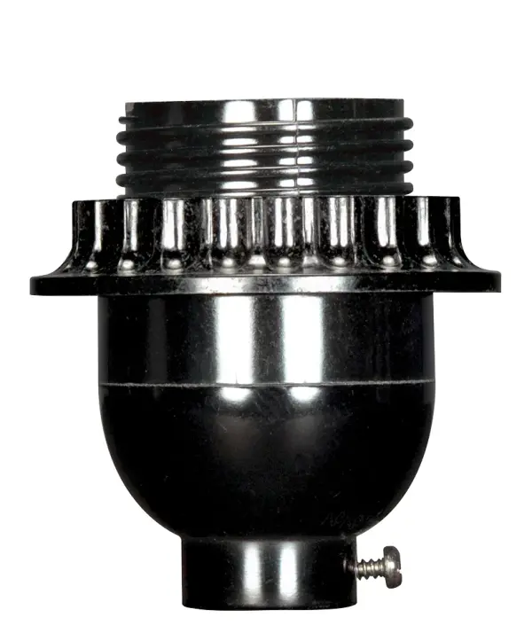 Keyless Socket - Black Phenolic - 1/4 IPS - Uno Thread and Ring