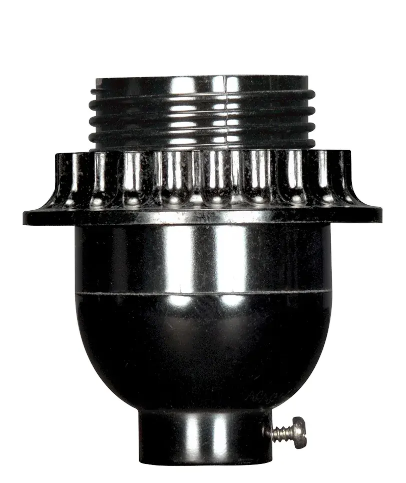 Keyless Socket - Black Phenolic - 1/4 IPS - Uno Thread and Ring