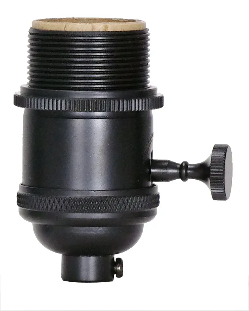 Socket - On-Off Turn Knob - Black Finish - 1/8 IPS - With Set Screw