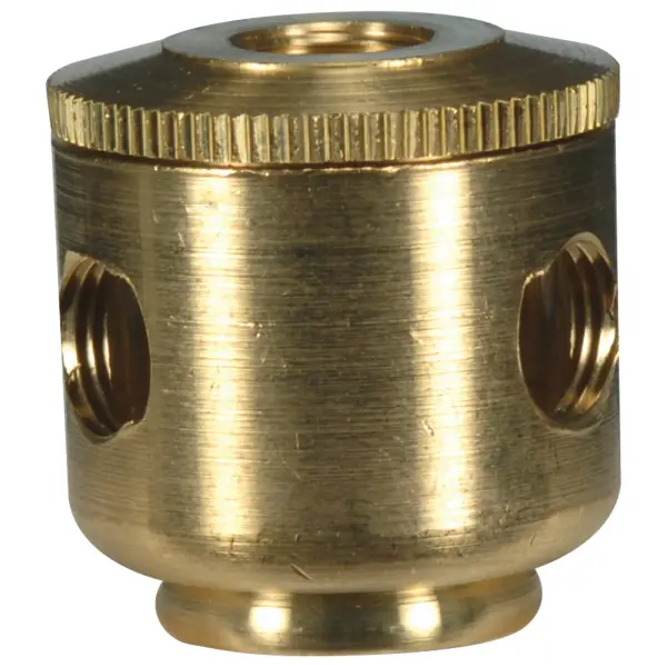 Brass Cluster Body - 3 Light - Unfinished - 1/8 IP Top And Bottom - Tapped With Three 1/8 IP Holes