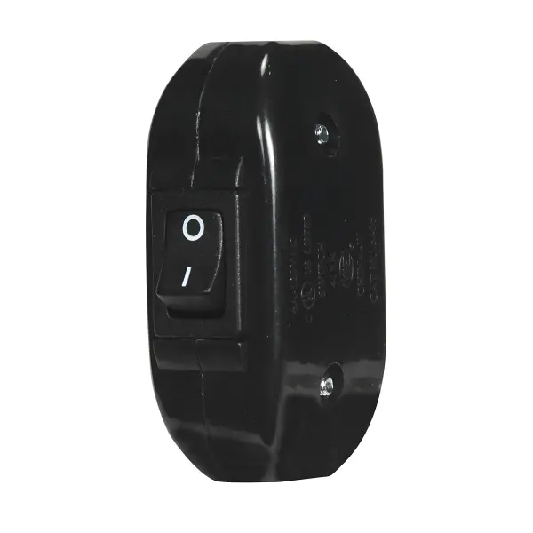 Heavy Duty Feed Thru Switch - Black - 6A - 120V