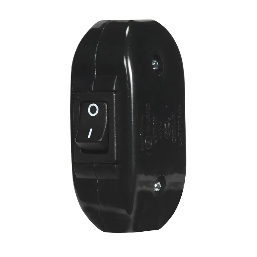 Heavy Duty Feed Thru Switch - Black - 6A - 120V