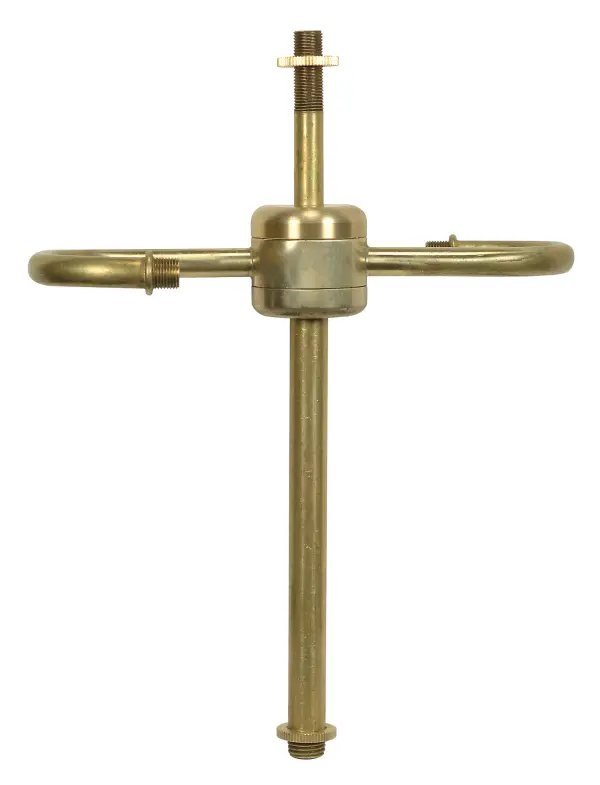 Medium Base Twin Keyless Solid Brass Cluster - Unfinished - 9-1/4" Overall Height - 7-1/2" Centers