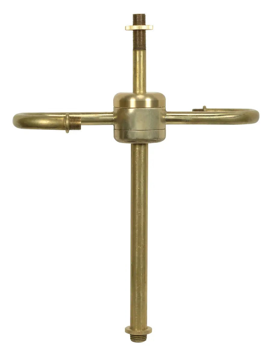 Medium Base Twin Keyless Solid Brass Cluster - Unfinished - 9-1/4" Overall Height - 7-1/2" Centers