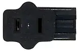 Female Slide Plug - Polarized - 18/2-SPT-1 - 6A-125V - Black Finish