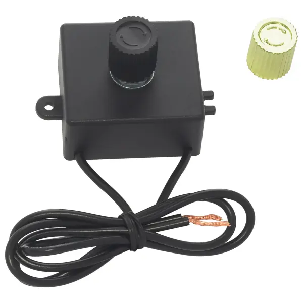 Turn-knob LED Dimmer - Phenolic housing - Black Finish with Black and Gold Knobs