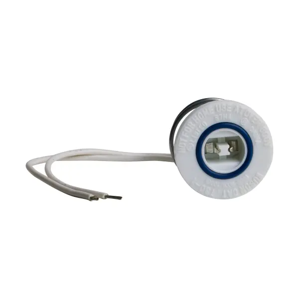 Satco's recessed double contact lamp holder will isolate the face of the socket from the ground. Featuring a 9-inch white wire, this plastic lamp holder has no metal clips, so there will be no corrosion or electrical grounding. Reduce the risk of unwanted shorts with this double contact lamp holder. - alternate view