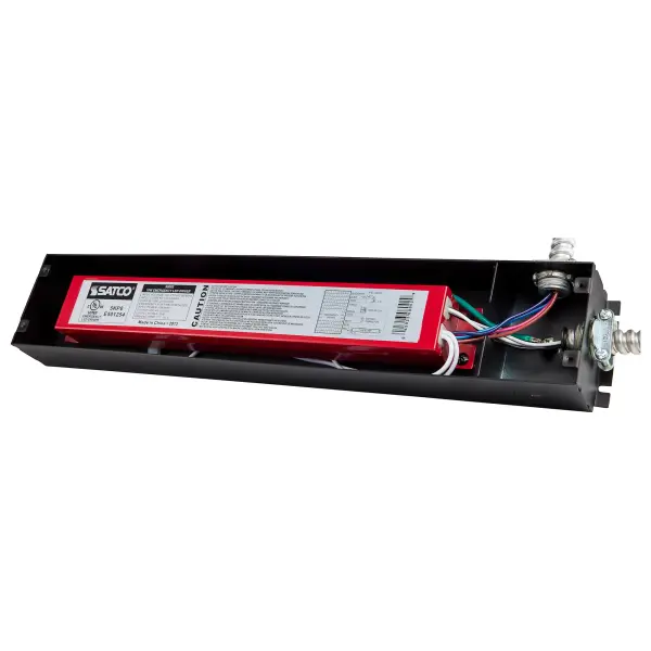 Satco's emergency driver enclosure is for use with Satco's 5 watt and 10 watt LED drivers. This steel enclosure, with a black finish is designed to be used on applications where the light fixture doesn't not have the compartment space for an emergency driver. - alternate view