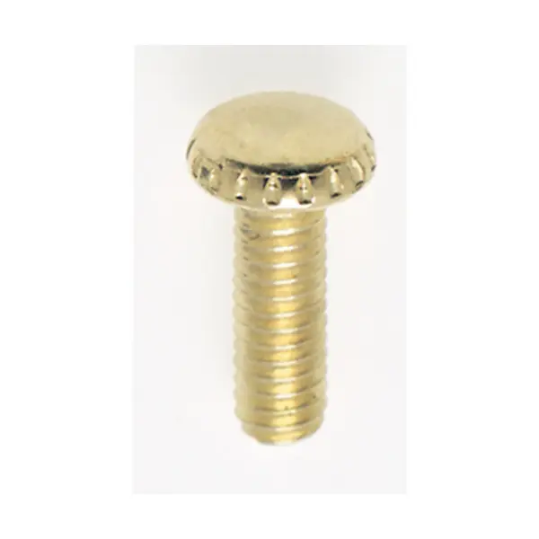 Steel Knurled Head Thumb Screw - 8/32 - 1/2" Length - Brass Plated Finish