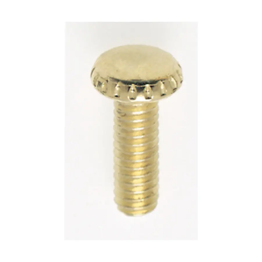 Steel Knurled Head Thumb Screw - 8/32 - 1/2" Length - Brass Plated Finish