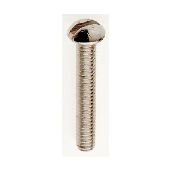 Steel Round Head Slotted Machine Screw - 8/32 - 1" Length - Nickel Plated Finish
