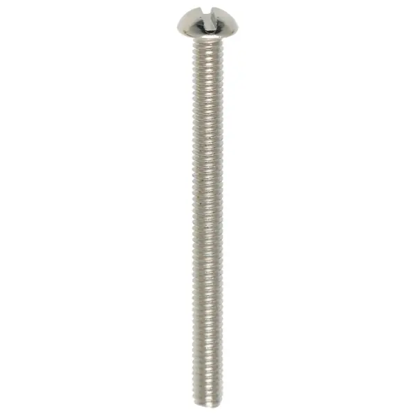 Steel Round Head Slotted Machine Screw - 8/32 - 2" Length - Nickel Plated Finish