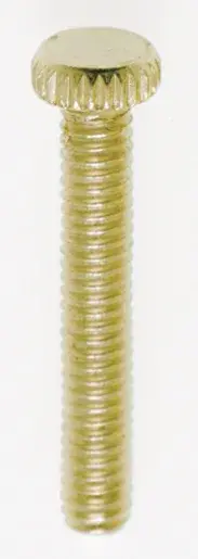 Steel Knurled Head Thumb Screw - 8/32 - 1" Length - Brass Plated Finish