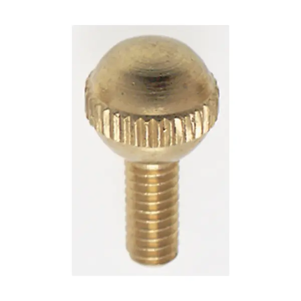 Solid Brass Thumb Screw - Burnished and Lacquered - 8/32 Ball Head - 3/8" Length