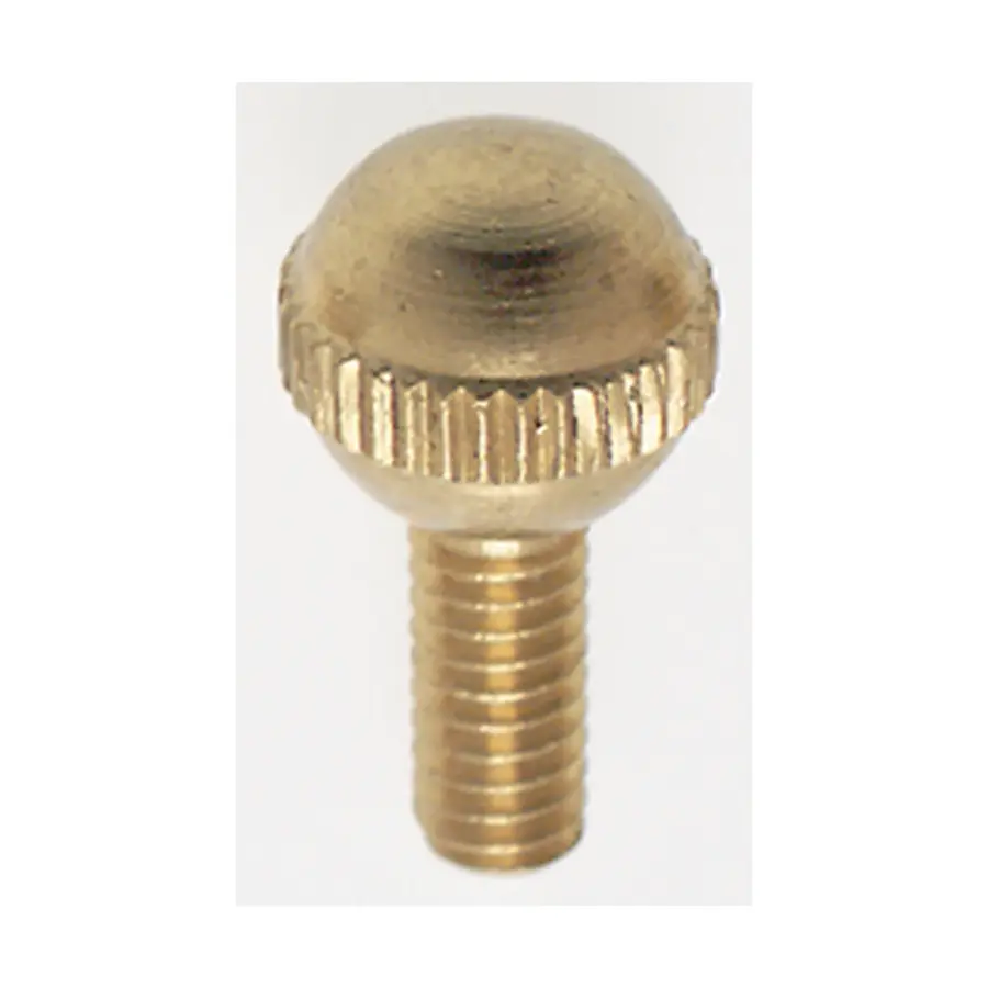 Solid Brass Thumb Screw - Burnished and Lacquered - 8/32 Ball Head - 3/8" Length