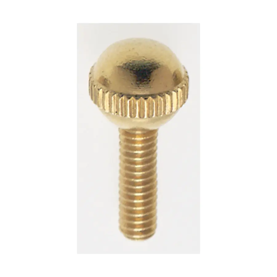 Solid Brass Thumb Screw - Burnished and Lacquered - 8/32 Ball Head - 1/2" Length