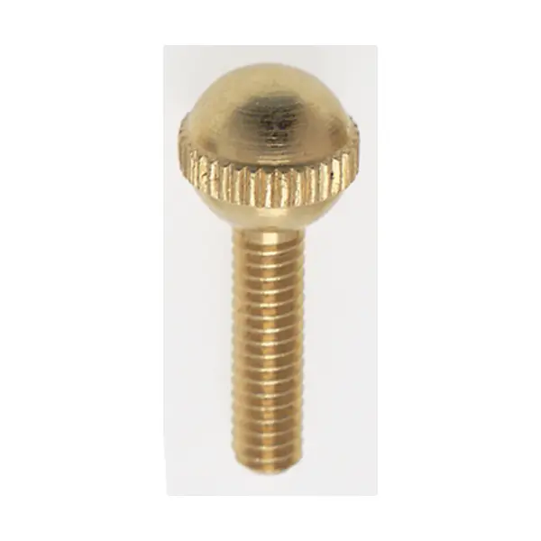 Solid Brass Thumb Screw - Burnished and Lacquered - 8/32 Ball Head - 5/8" Length