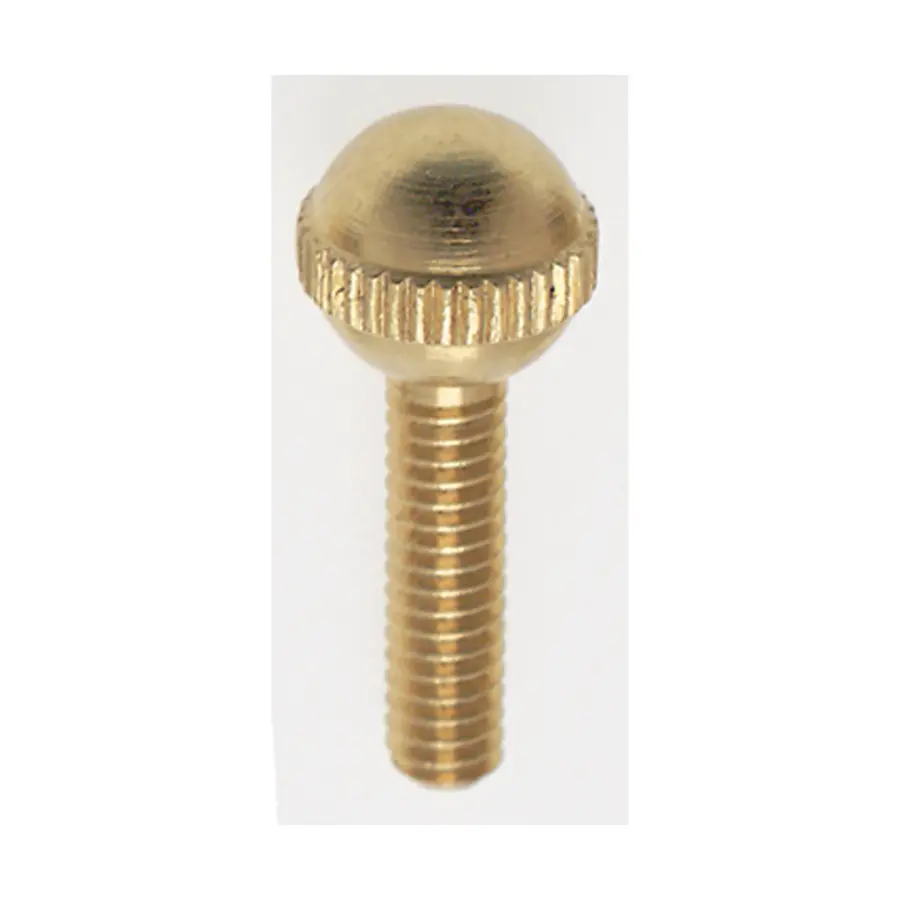 Solid Brass Thumb Screw - Burnished and Lacquered - 8/32 Ball Head - 5/8" Length