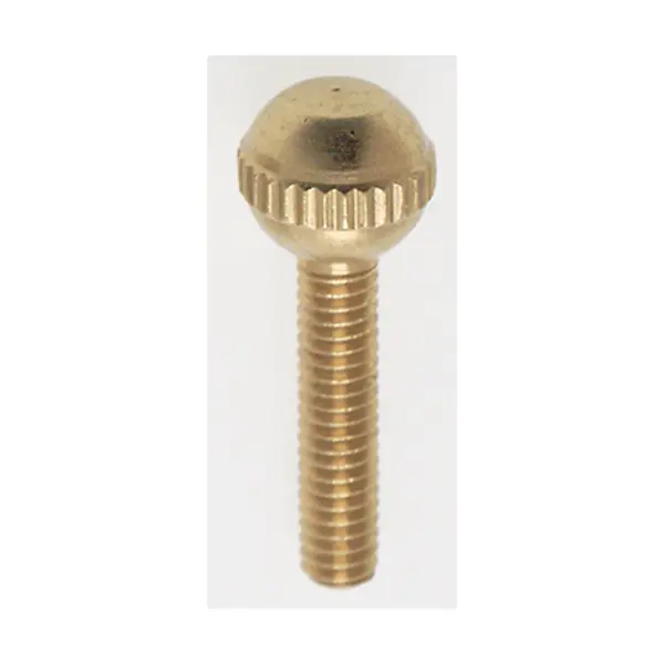 Solid Brass Thumb Screw - Burnished and Lacquered - 8/32 Ball Head - 3/4" Length