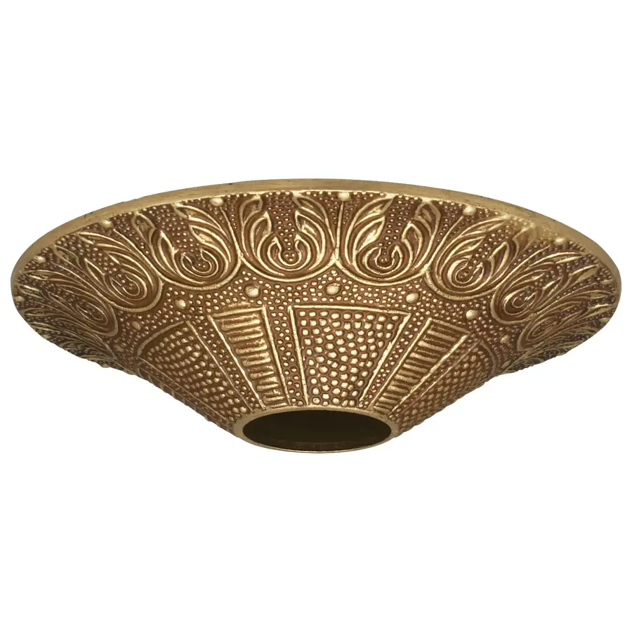 Cast Brass Canopy - Antique Brass Finish - 4-3/8" Diameter - 1-1/16" Center Hole - 1" Height