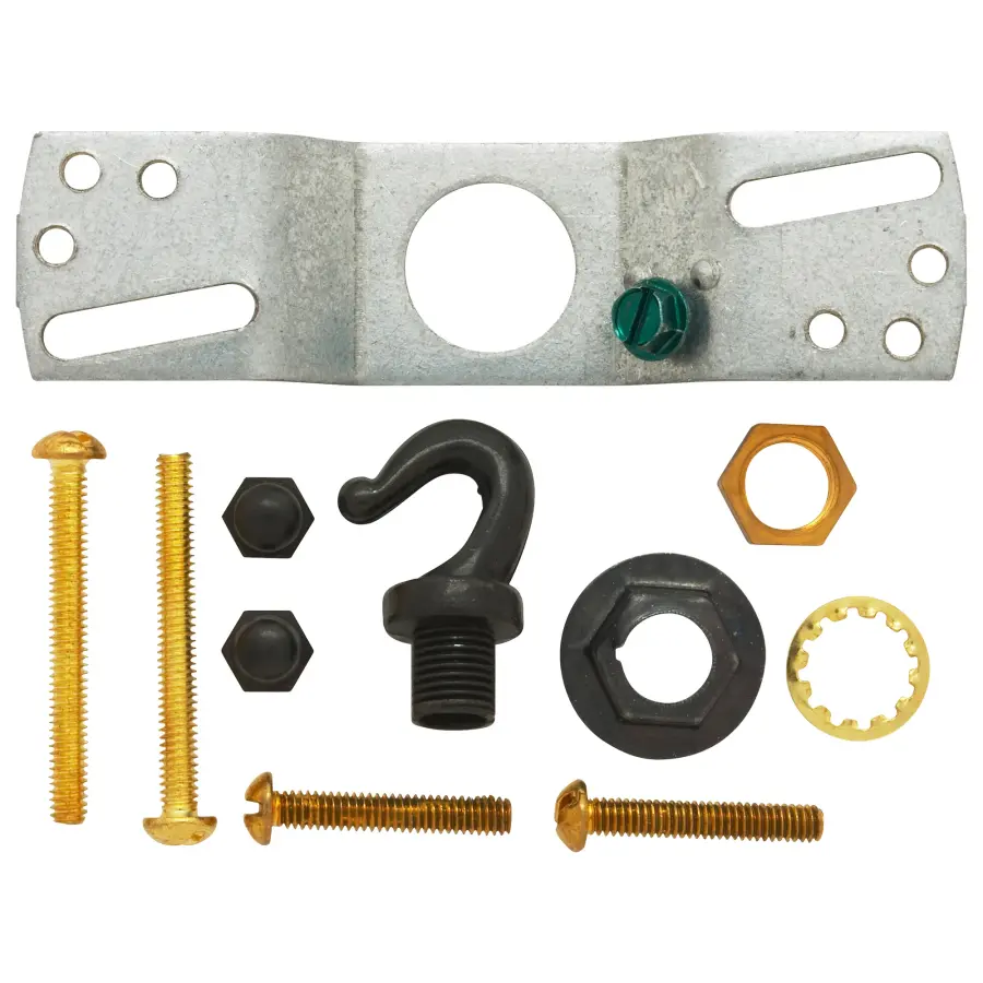 Canopy Kit With Convenience Outlet - Black Finish - 5" Diameter - 7/16" Center Hole - 2-8/32 Bar Holes - Includes Hardware - 10lbs Max - Image 3