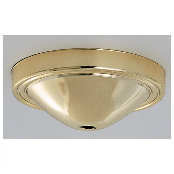 Plain Deep Fixture - Canopy Only - Brass Finish - 5" Diameter - 7/16" Center Hole - 1-3/4" Depth
