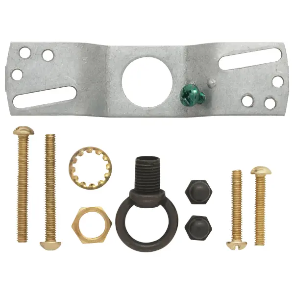 Ribbed Canopy Kit - Antique Brass Finish - 5" Diameter - 7/16" Center Hole - 2-8/32 Bar Holes - Includes Hardware - 10lbs Max - Image 3