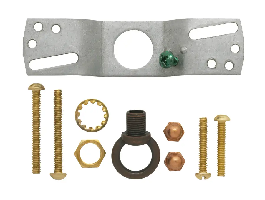 Ribbed Canopy Kit - Antique Copper Finish - 5" Diameter - 7/16" Center Hole - 2-8/32 Bar Holes - Includes Hardware - 10lbs Max - Image 2
