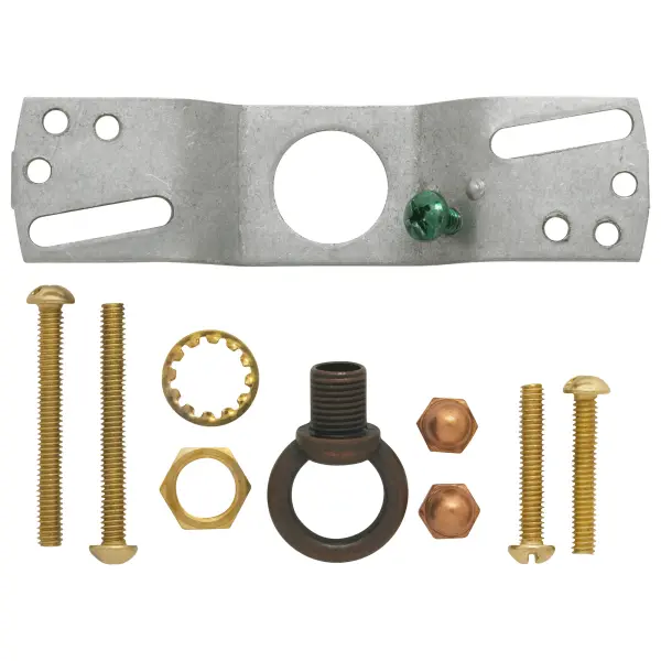 Ribbed Canopy Kit - Antique Copper Finish - 5" Diameter - 7/16" Center Hole - 2-8/32 Bar Holes - Includes Hardware - 10lbs Max - Image 3