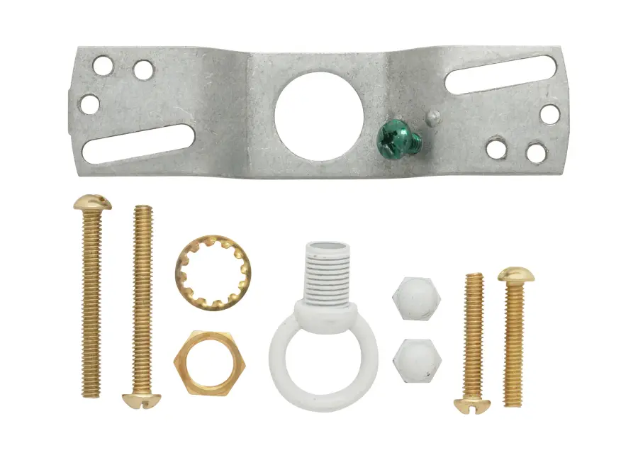 Ribbed Canopy Kit - White Finish - 5" Diameter - 7/16" Center Hole - 2-8/32 Bar Holes - Includes Hardware - 10lbs Max - Image 2