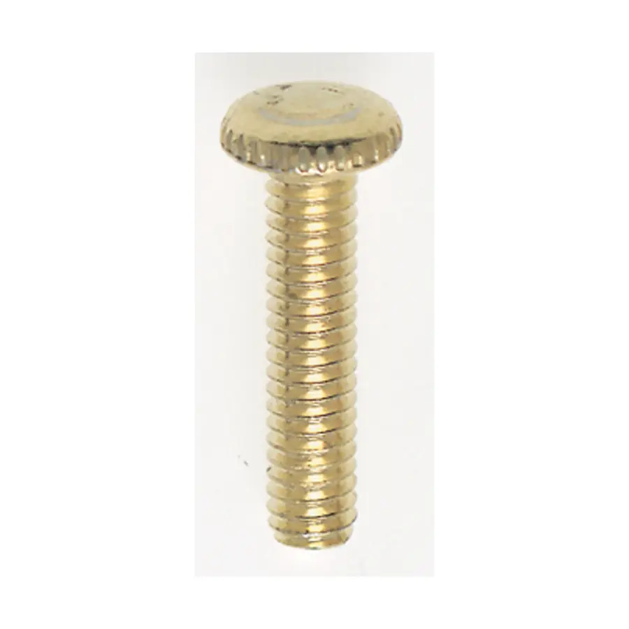 Steel Knurled Head Thumb Screws - 8/32 - 3/4" Length - Brass Plated