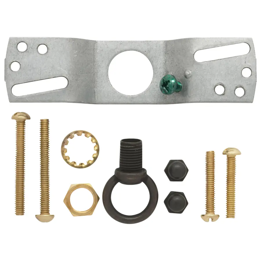 Standard Canopy Kit - Antique Brass Finish - 5" Diameter - 7/16" Center Hole - 2-8/32 Bar Holes - Includes Hardware - 10lbs Max - Image 3