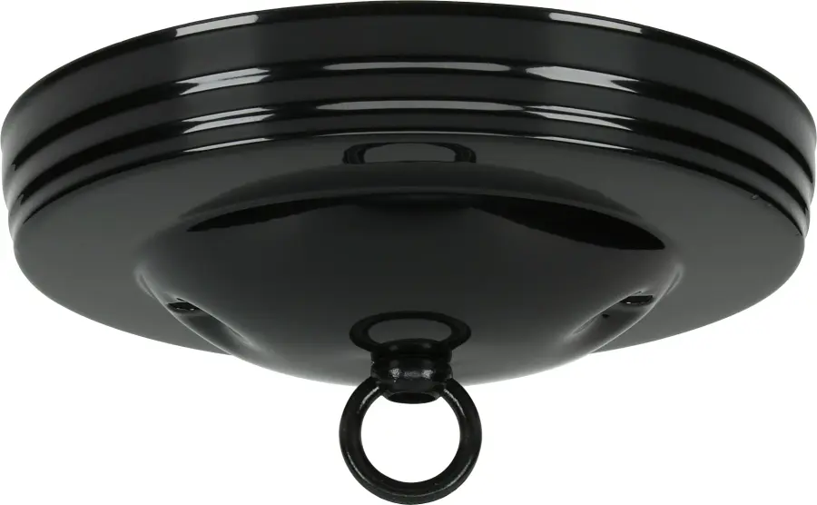 Standard Canopy Kit - Black Finish - 5" Diameter - 7/16" Center Hole - 2-8/32 Bar Holes - Includes Hardware - 10lbs Max - Image 1
