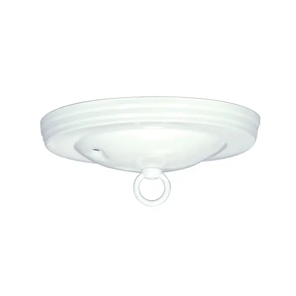 Standard Canopy Kit - White Finish - 5" Diameter - 7/16" Center Hole - 2-8/32 Bar Holes - Includes Hardware - 10lbs Max