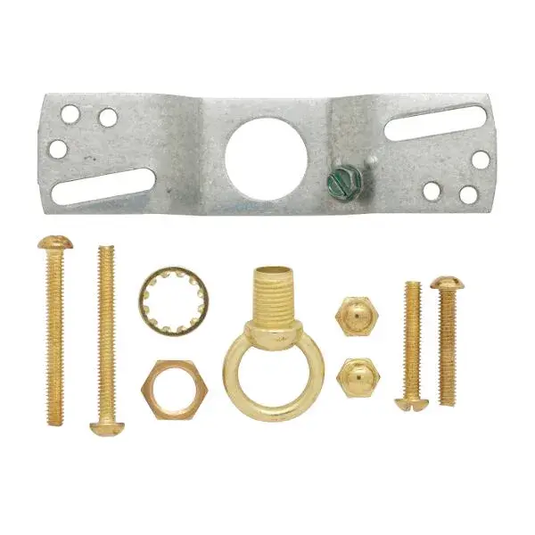 Standard Canopy Kit - White Finish - 5" Diameter - 7/16" Center Hole - 2-8/32 Bar Holes - Includes Hardware - 10lbs Max - alternate view