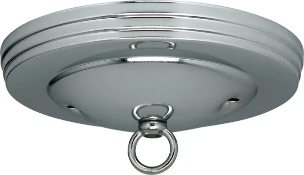 Standard Canopy Kit - Chrome Finish - 5" Diameter - 7/16" Center Hole - 2-8/32 Bar Holes - Includes Hardware - 10lbs Max