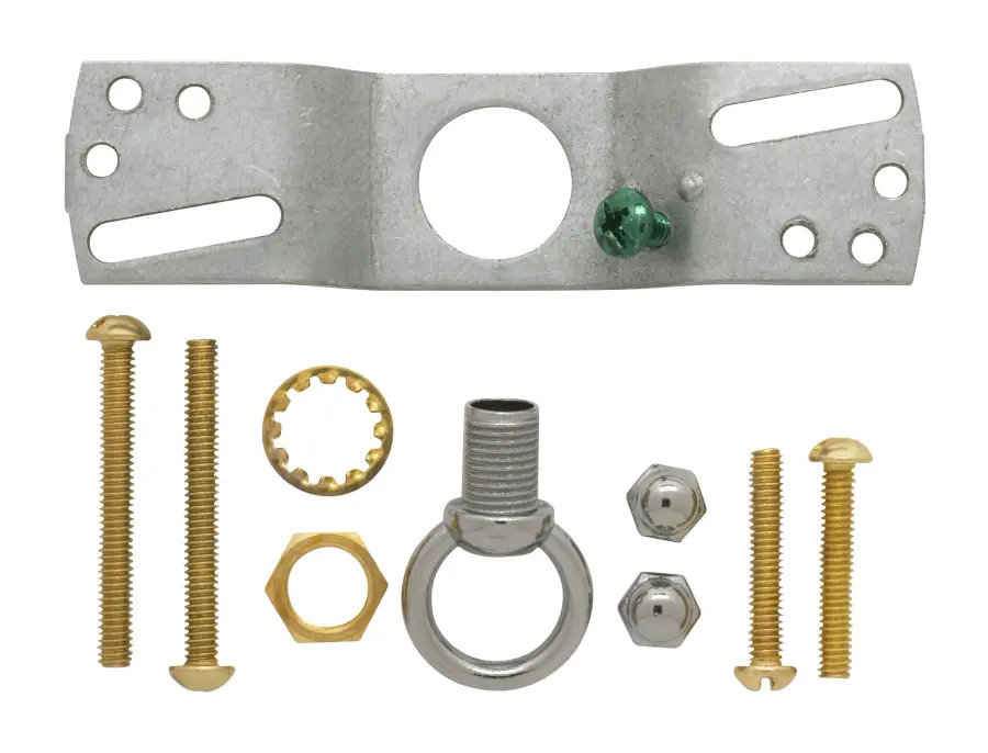 Standard Canopy Kit - Chrome Finish - 5" Diameter - 7/16" Center Hole - 2-8/32 Bar Holes - Includes Hardware - 10lbs Max - Image 2