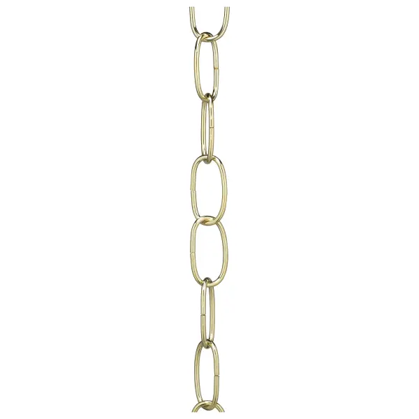 11 Gauge Chain - Brass Finish - 1-1/2" Link Length - 7/8" Link Width - 3/32" Thick - 1 Yard Length - 200 Yards/Carton - 15lbs Max