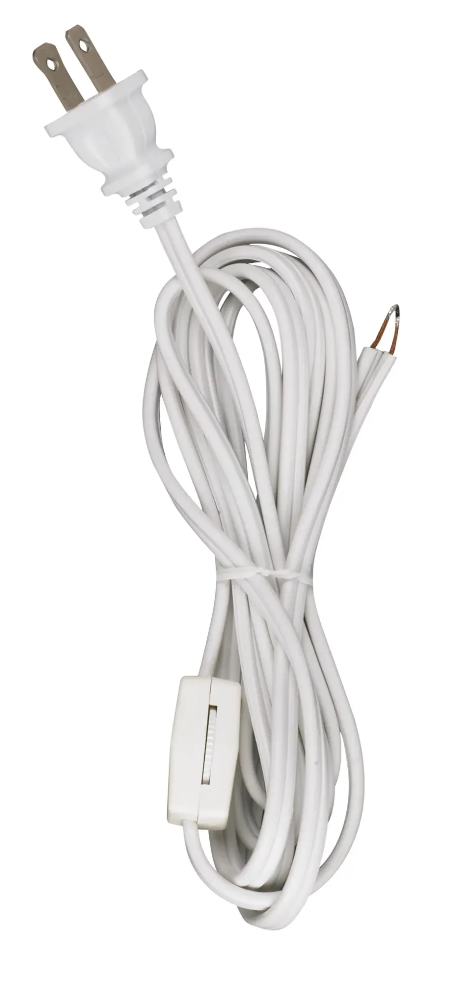 8 Ft. Cord Sets with Line Switches All Cord Sets - Molded Plug Tinned tips 3/4" Strip with 2" Slit Switch 24" From Free End 36" Hank - 200 Ctn