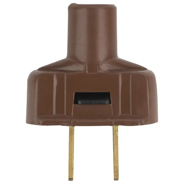 Attachment Plug With Terminal Screws - Brown Finish - Non Polarized - 18/2-SVT Round Wire - 15A - 125V