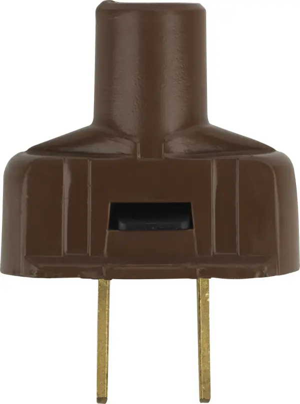 Attachment Plug With Terminal Screws - Brown Finish - Non Polarized - 18/2-SVT Round Wire - 15A - 125V - alternate view