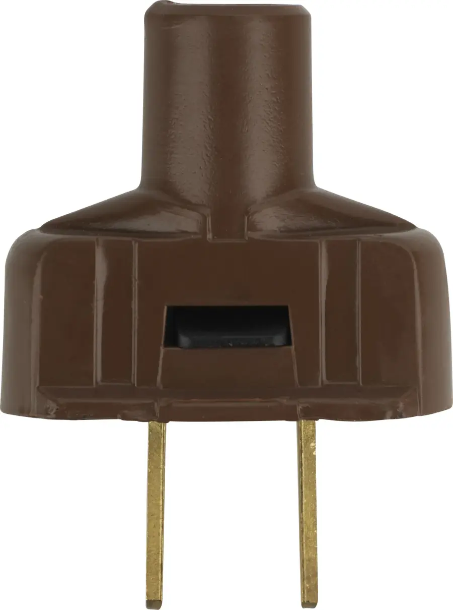 Attachment Plug With Terminal Screws - Brown Finish - Non Polarized - 18/2-SVT Round Wire - 15A - 125V - Image 2
