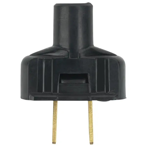 Attachment Plug With Terminal Screws - Black Finish - Non Polarized - 18/2-SVT Round Wire - 15A - 125V