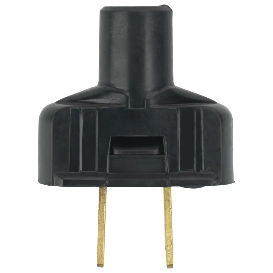 Attachment Plug With Terminal Screws - Black Finish - Non Polarized - 18/2-SVT Round Wire - 15A - 125V - Image 1